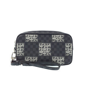 Louis Vuitton Damier Graphite Black Pochette Volga Clutch Bag